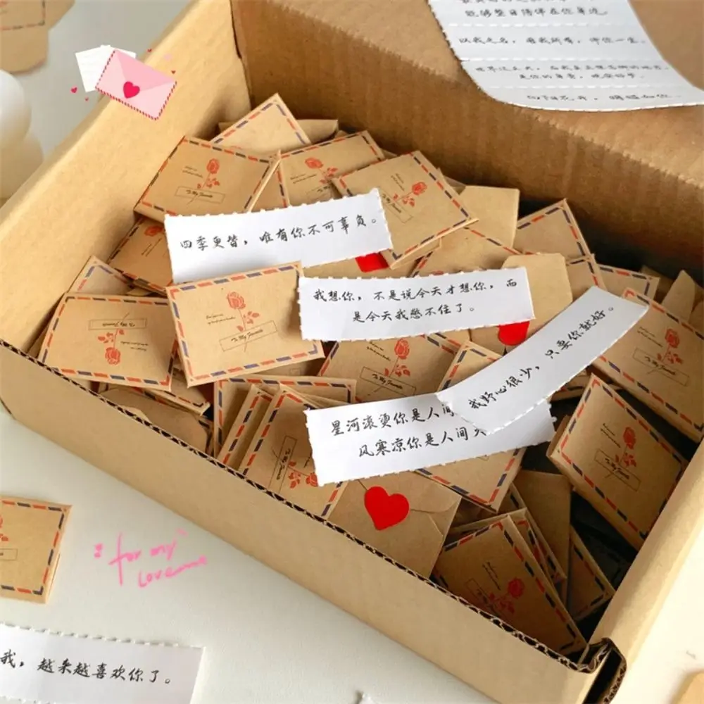 100 가지 약속/축복/할 일 목록 미니 러브 레터 세트 자체 제작 수제 사랑 메시지 종이 공예 DIY 깜짝 선물