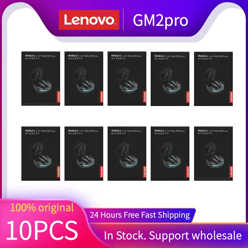 

Original Lenovo GM2 Pro 5Pcs 10Pcs Wireless Bluetooth Headset Low Latency HD Calls Dual-Mode Gaming Headset with Microphone