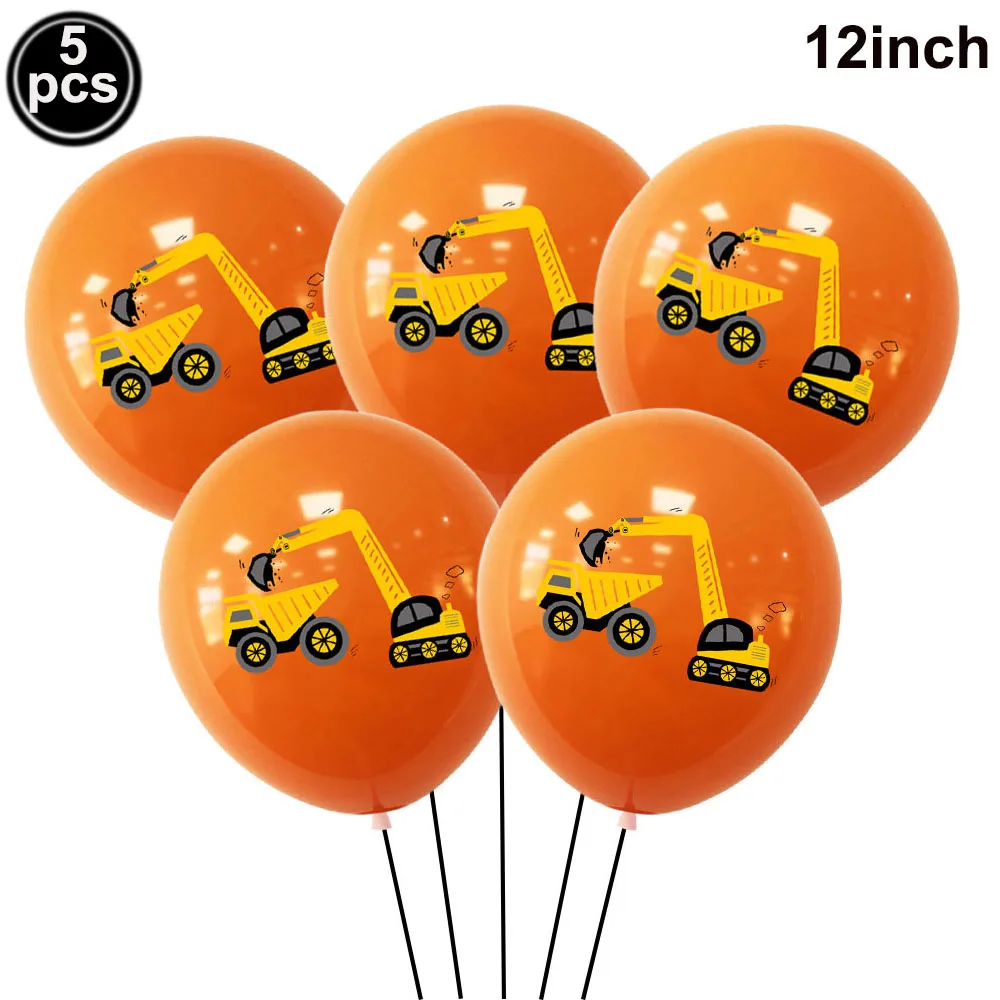 Construction Vehicle Foil Balloons Set for Boys Birthday Party Decorations