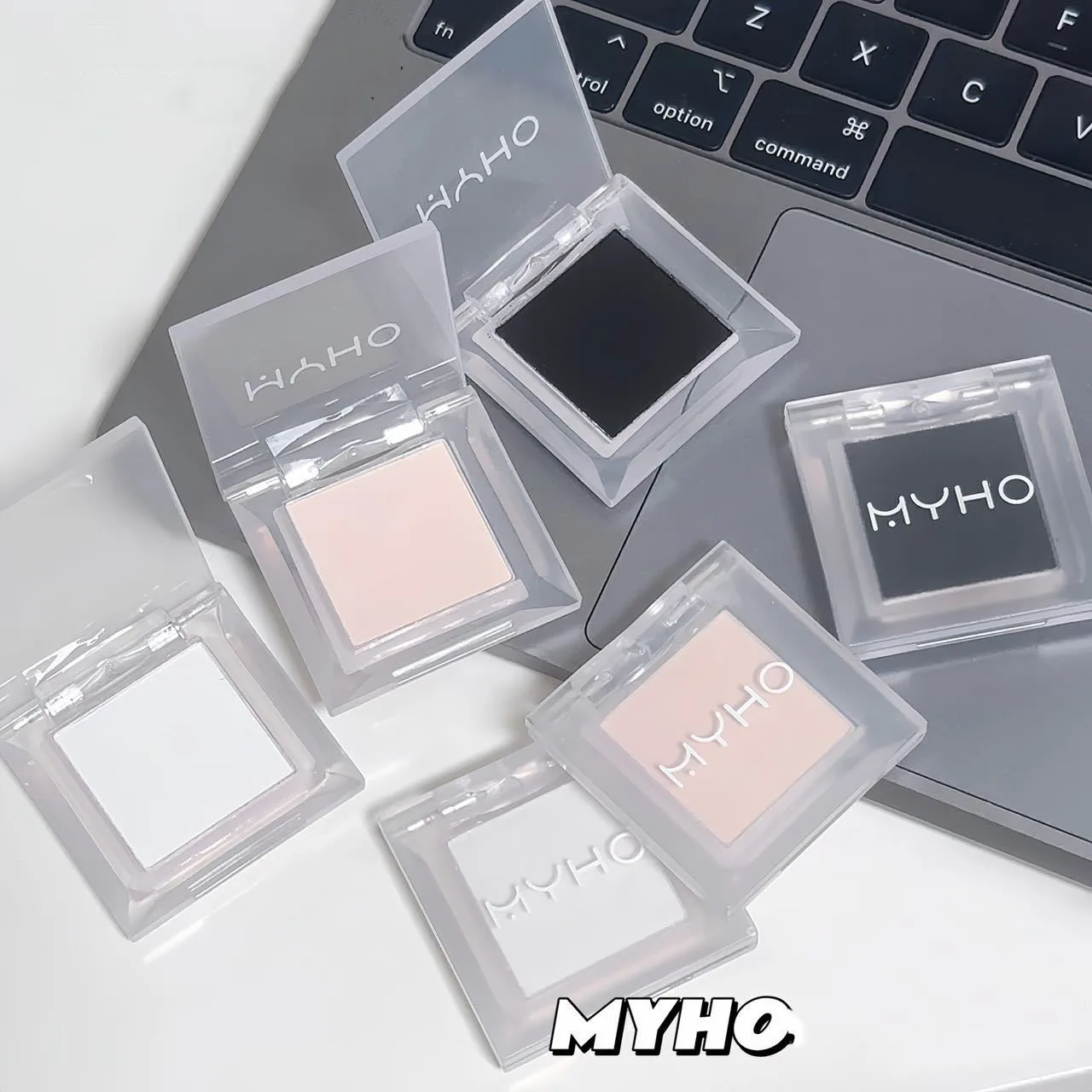 Monochrome Matte White Eyeshadow Makeup Waterproof Lasting Smoky Black Eye Makeup Natural Brighten Eyeshadow Highlighter Palette 6