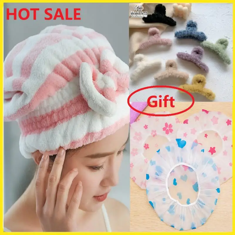 

Cute Plush Hair Clip Cute Cartoon Shower Cap Dry Hair Hat Waterproof Bathing Hat Convenient Styling Decorations Fashion Women