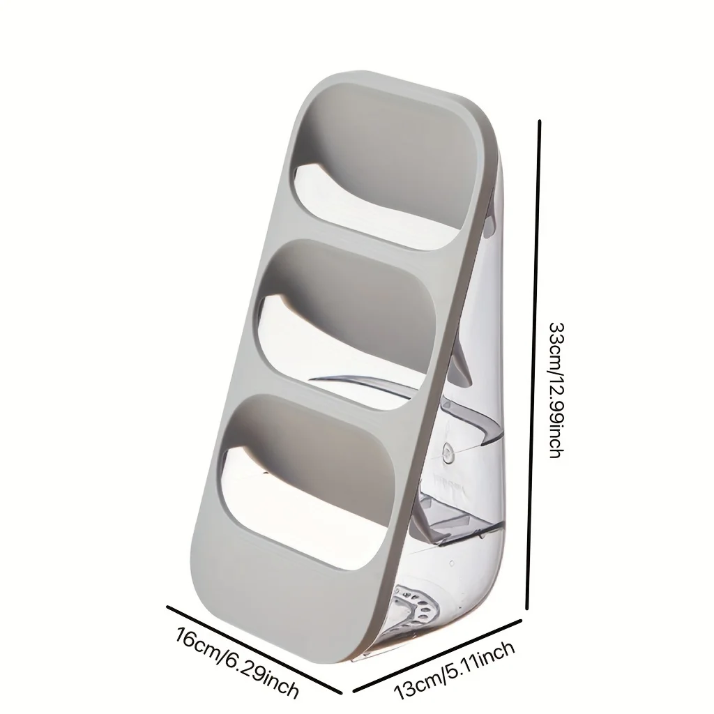 1pc Utensil Rack, Home Chopsticks Fork Knife Storage Rack, 3-Grids Washable Wall-mounted Desktop Shelf Threeopsticks Cage, Kitc 4