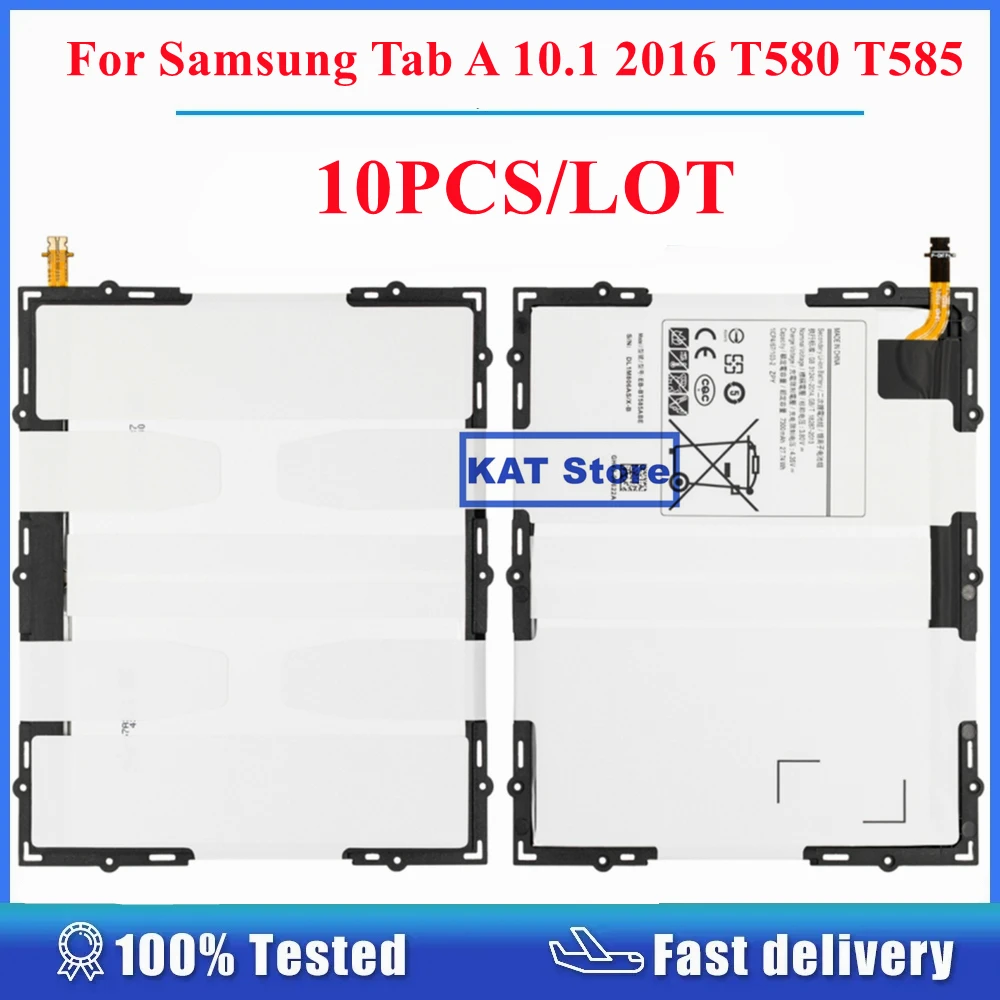 

10PCS/LOT For Samsung Galaxy Tab A 10.1 2016 T580 T585 7300mAh EB-BT585ABE Battery Replacement Spare Parts