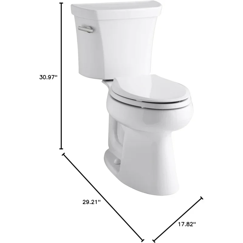 K-3999-0 Highline Comfort Height Two-piece Elongated 1.28 Gpf Toilet with Class Five Flushing Technology And Left-hand Trip Lev