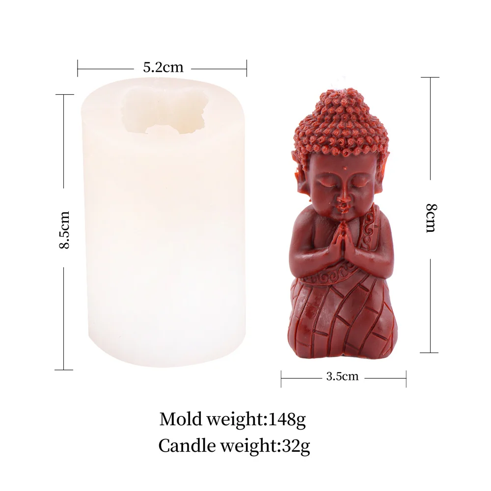 Moule En Silicone 3D Pour Bougie Bouddha Méditation - Pour Résine, Savon, Chocolat DIY - Qualité Alimentaire