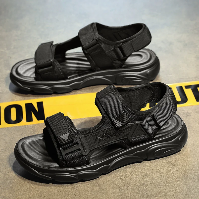 Man sportssandaler med åben tå Skridsikre justerbare stropper til mænd Udendørs sommer gåsandaler Lette_voghion.com
