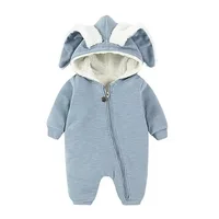 New Winter Warm Baby Rompers Cute Cartoon Rabbit Infant Girl Boy Jumpers Kids Baby Outfits Clothes 1