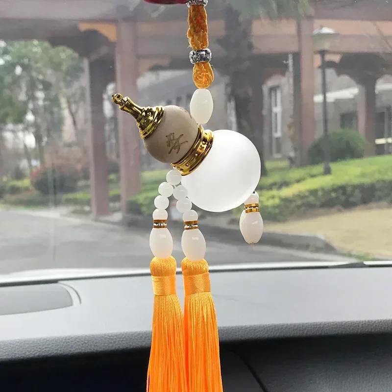 New Cucurbit Aromatherapy Car Essential Oil Diffuser Pendant with Tassel Air Freshening Perfume Bottle Ornaments Glass