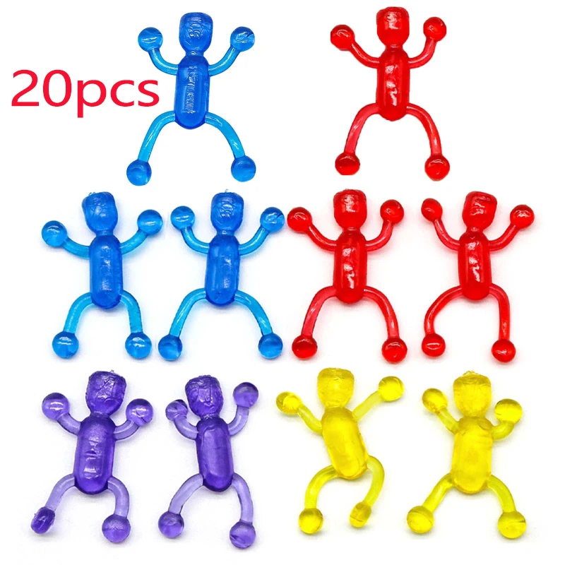 

20/50/100PCS TPR Sticky Rolling Men Window Crawler Men Stretchy Wall Climbers Funny Flexible Climb Men Sticky Wall Toy Kids Gift