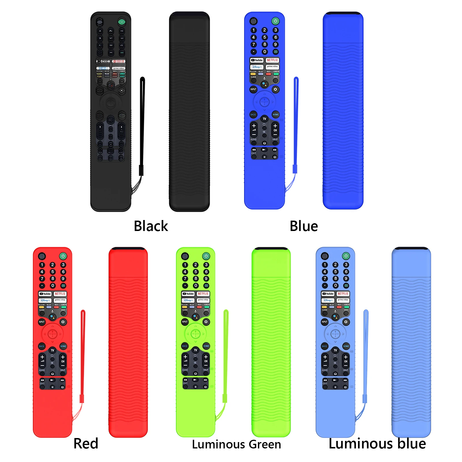 Silicone TV Remote Control Cover Shockproof Protective Cover Anti-drop with Lanyard for Sony RMF-TX520U MG3-TX520U Voice Remote