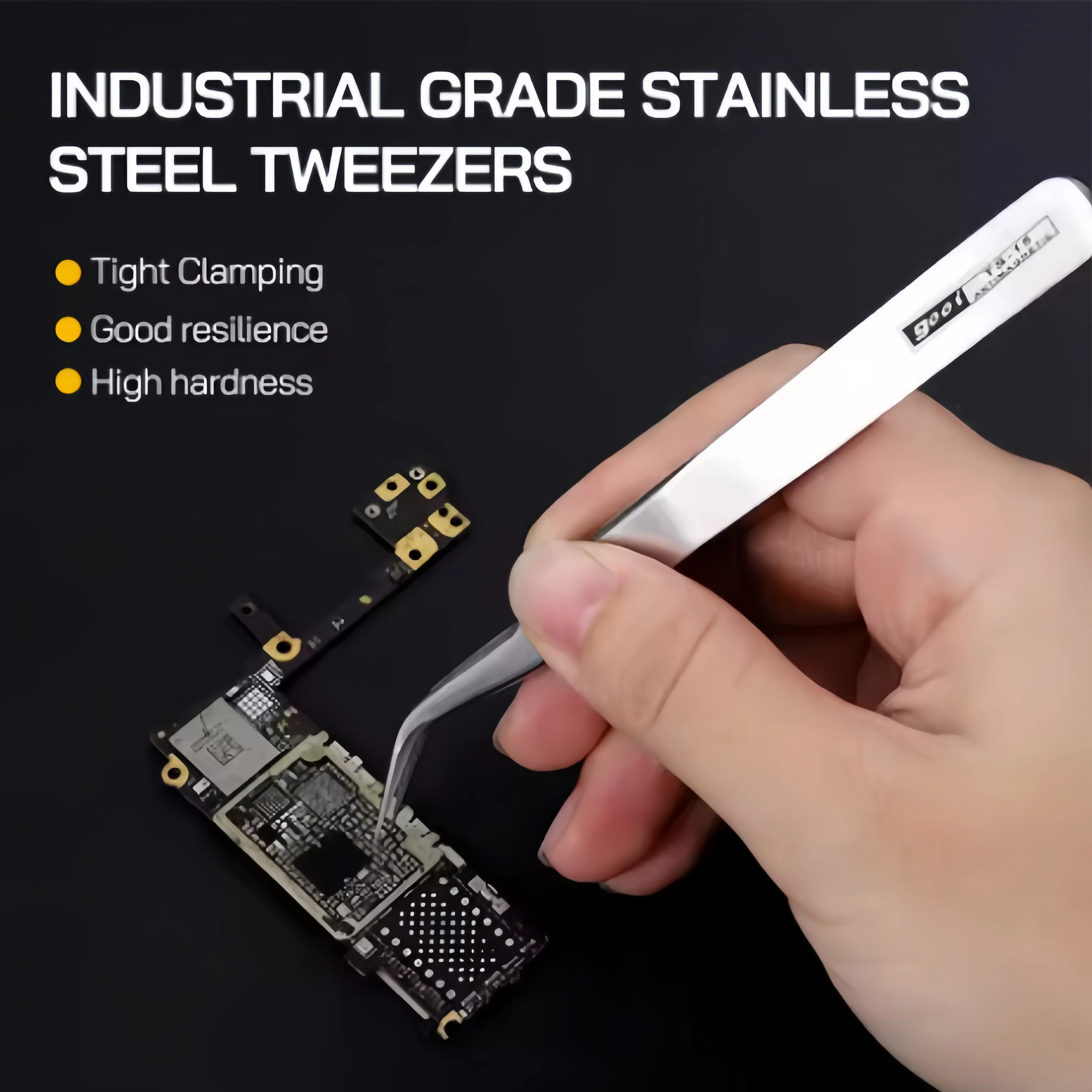 6-piece Stainless Steel Tweezers Set