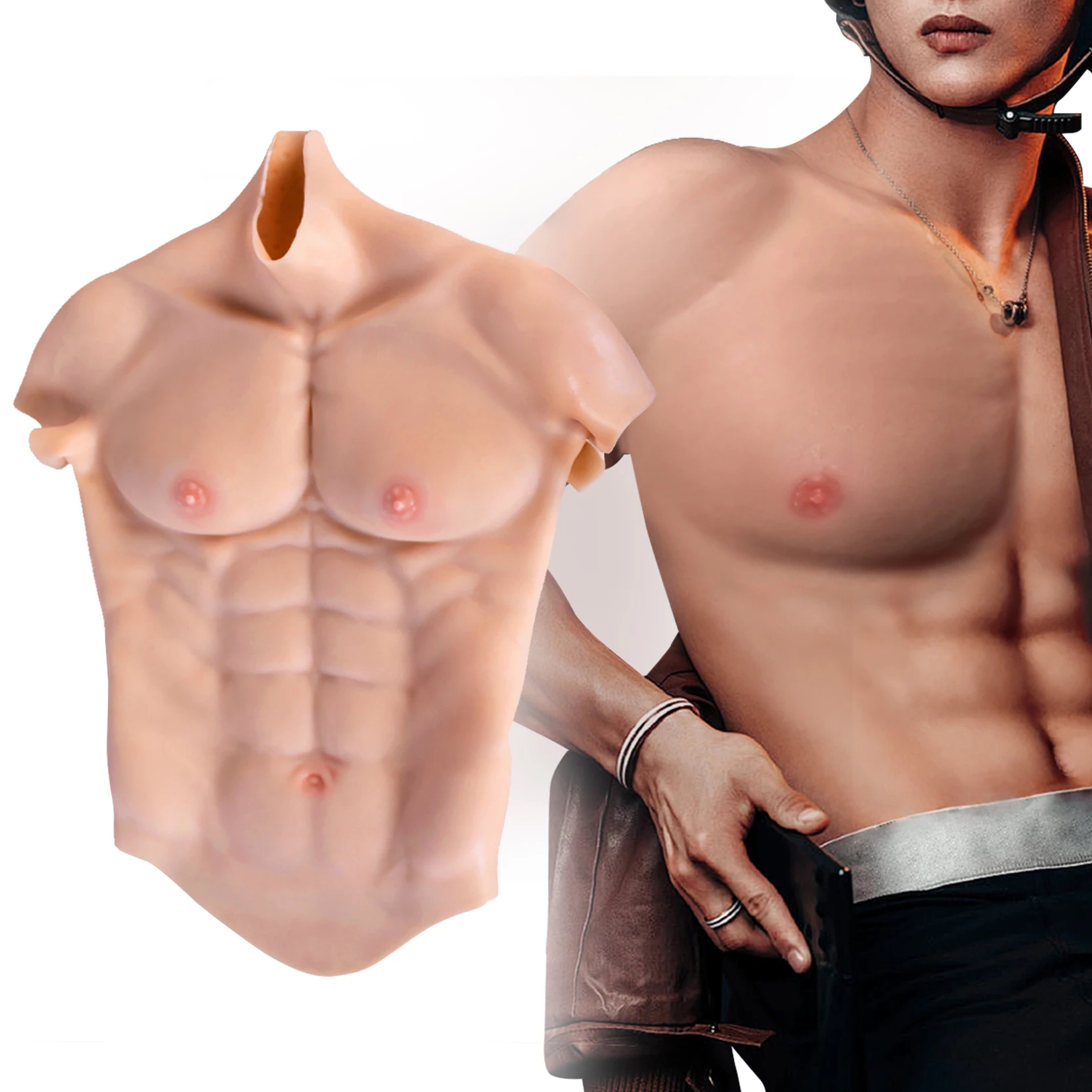 Handmade Silicone Muscles Male Chest Vest Abdominal Muscle Realistic Muscles For Cosplay Tansgender cosplay costume