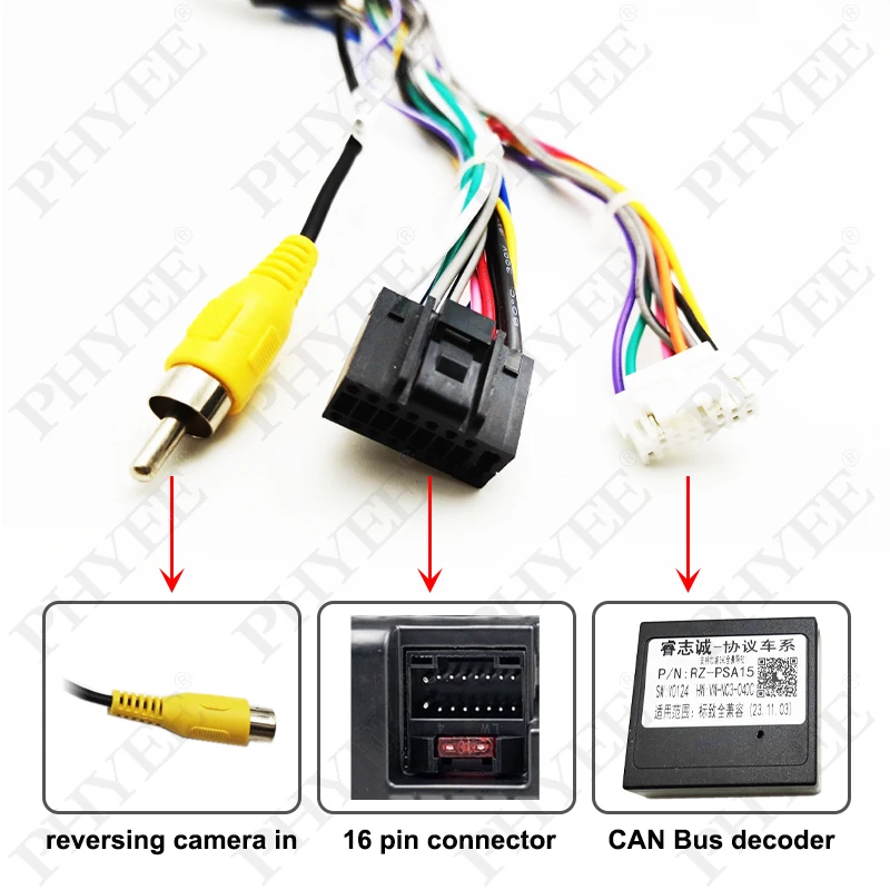 ISO-Adapterkabel Für Peugeot Boxer Ab 2014 – CAN BUS, 52-polig, 12V, Schwarz