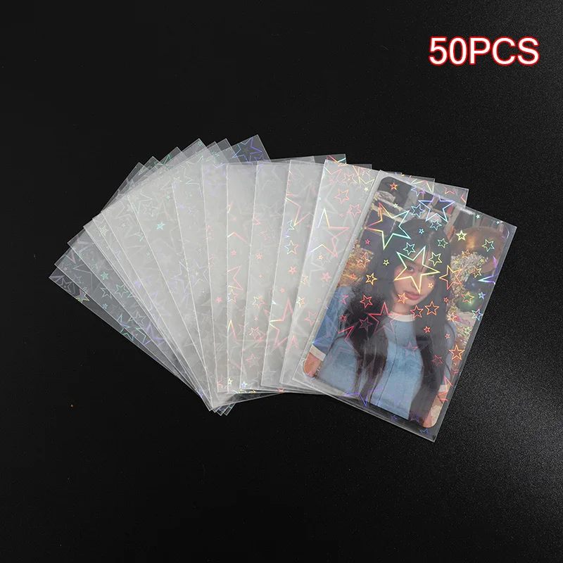 50Pcs/pack INS Toploader Glittery Love Heart Photocard Sleeves Korean Idol Photo Cards Protective Cover Photos Card Protector 5