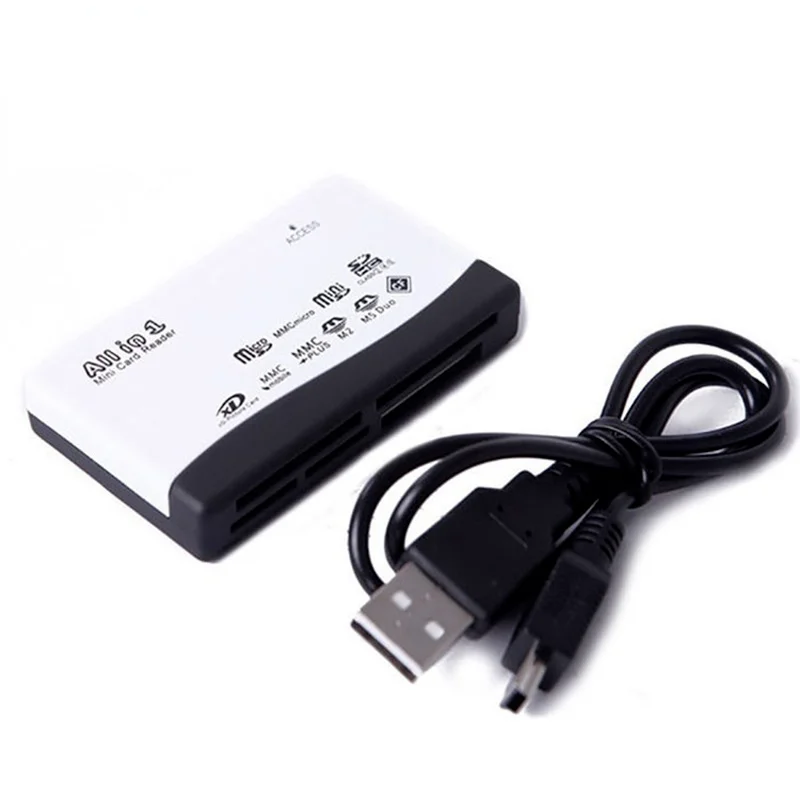 카드 리더기 USB 2.0 TF 메모리 카드 리더기, 빠른 데이터 전송 일체형 카드 리더기 TF CF SD 미니 SD MS XD ...