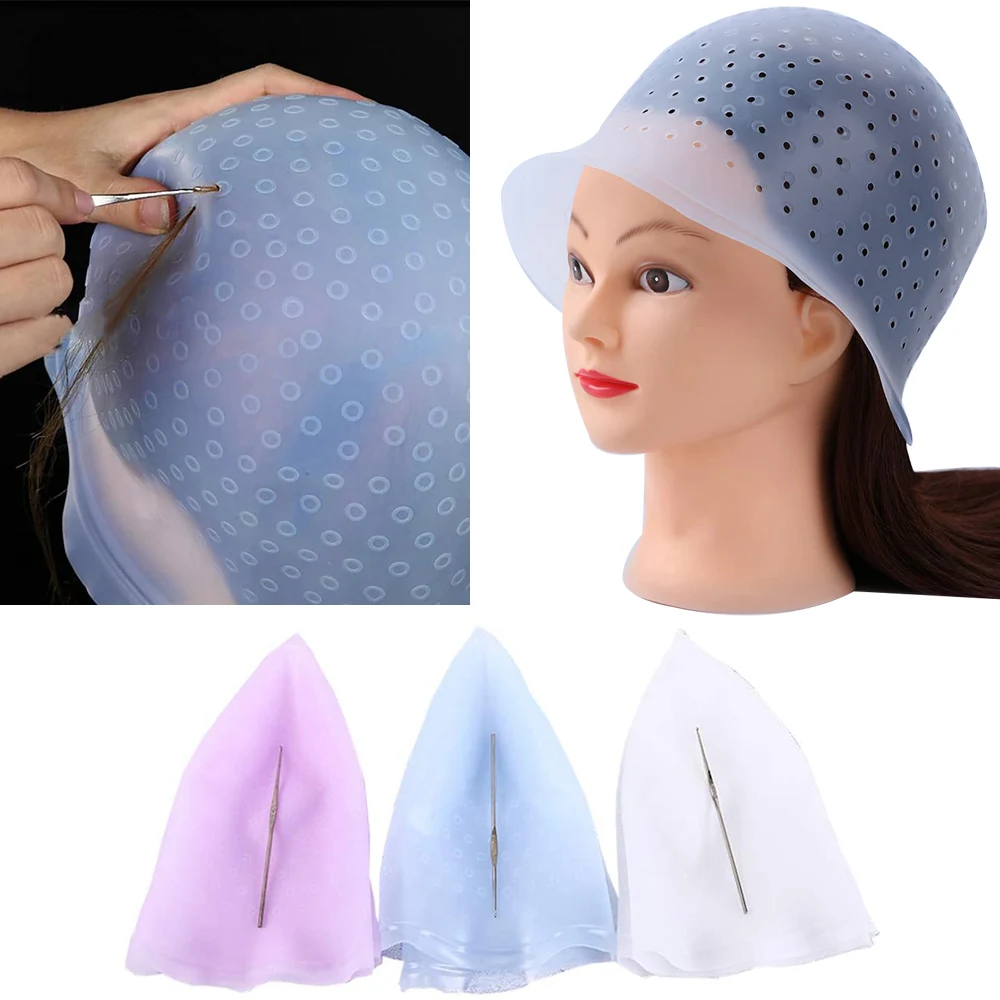 

Highlighting Cap Silicone Hair Dye Cap Hook Kit Professional Salon Hair Coloring Barber Accessories Hair Extension Styling Tools
