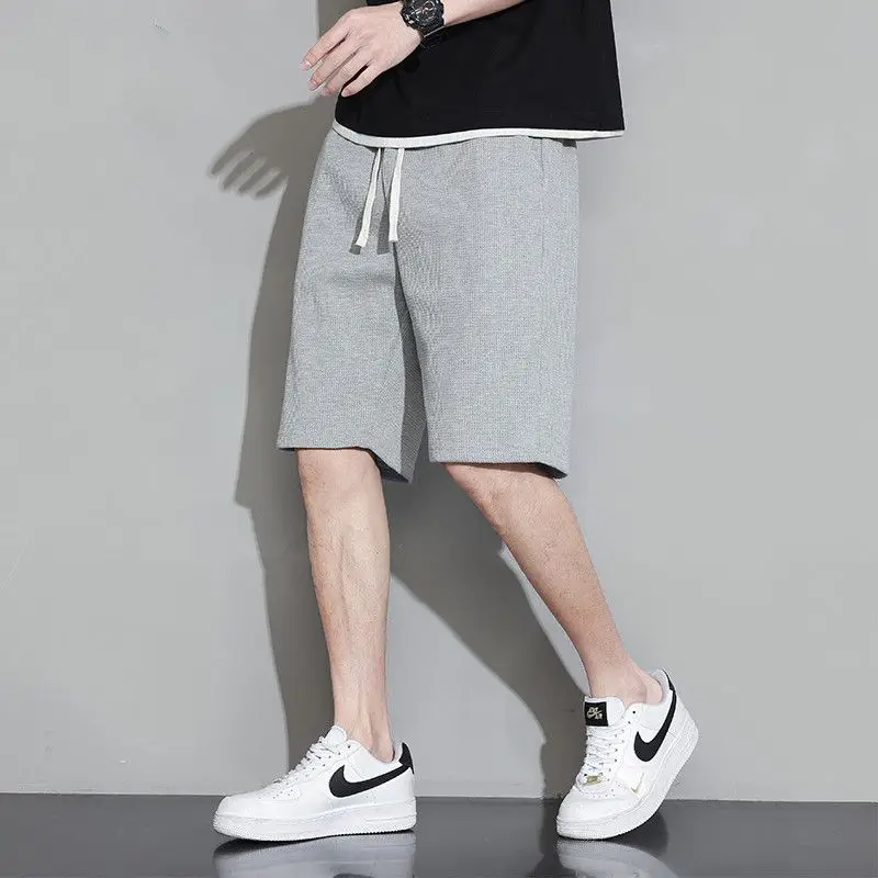 Elegant Fashion Harajuku Slim Fit Male Clothes Loose Casual Sport All Match Shorts Solid Pockets Thin Style Straight Leg Shorts 6