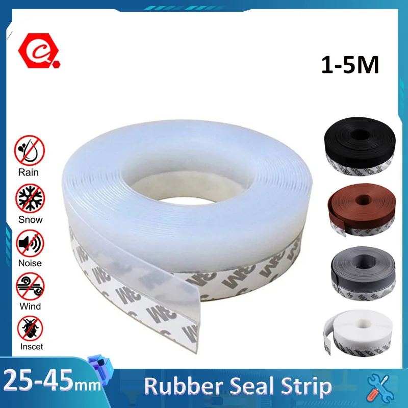 

1-5M Door And Window Seal Strip Door Bottom Rubber Seal Weatherstrip Windproof Dust Self Adhesive Door Windshield Sealing Tape