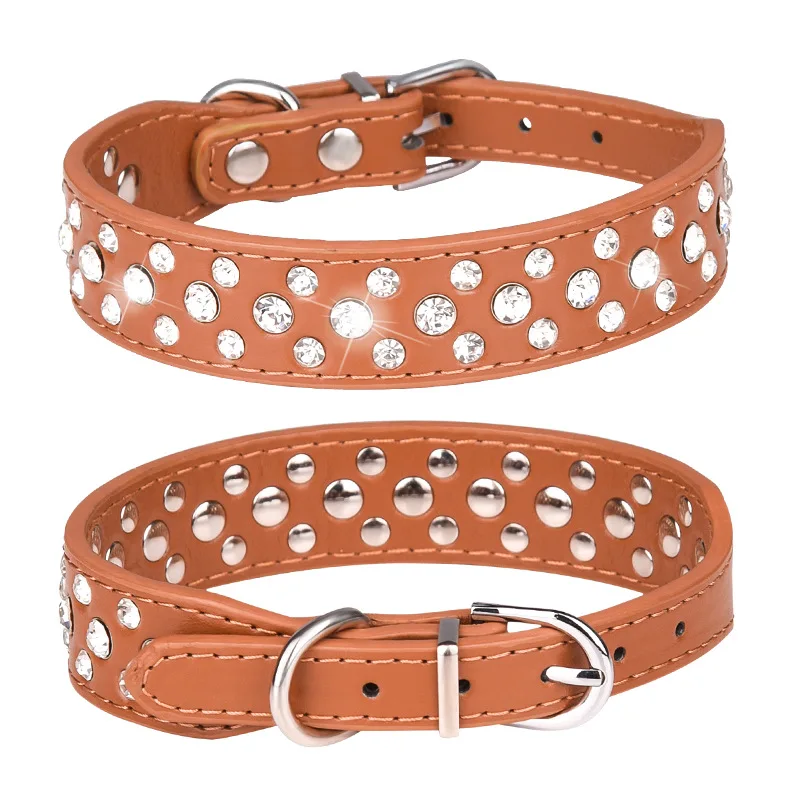 Sparkling Adjustable Rhinestone Pet Collars for Small Dogs & Cats – Anti-Loss Design