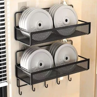 Portable Hanging Wall-mounted Storage Rack No-drilling Bathroom Shelf Garlic Seasoning Organizer Kitchen Storage Basket Moisture 2