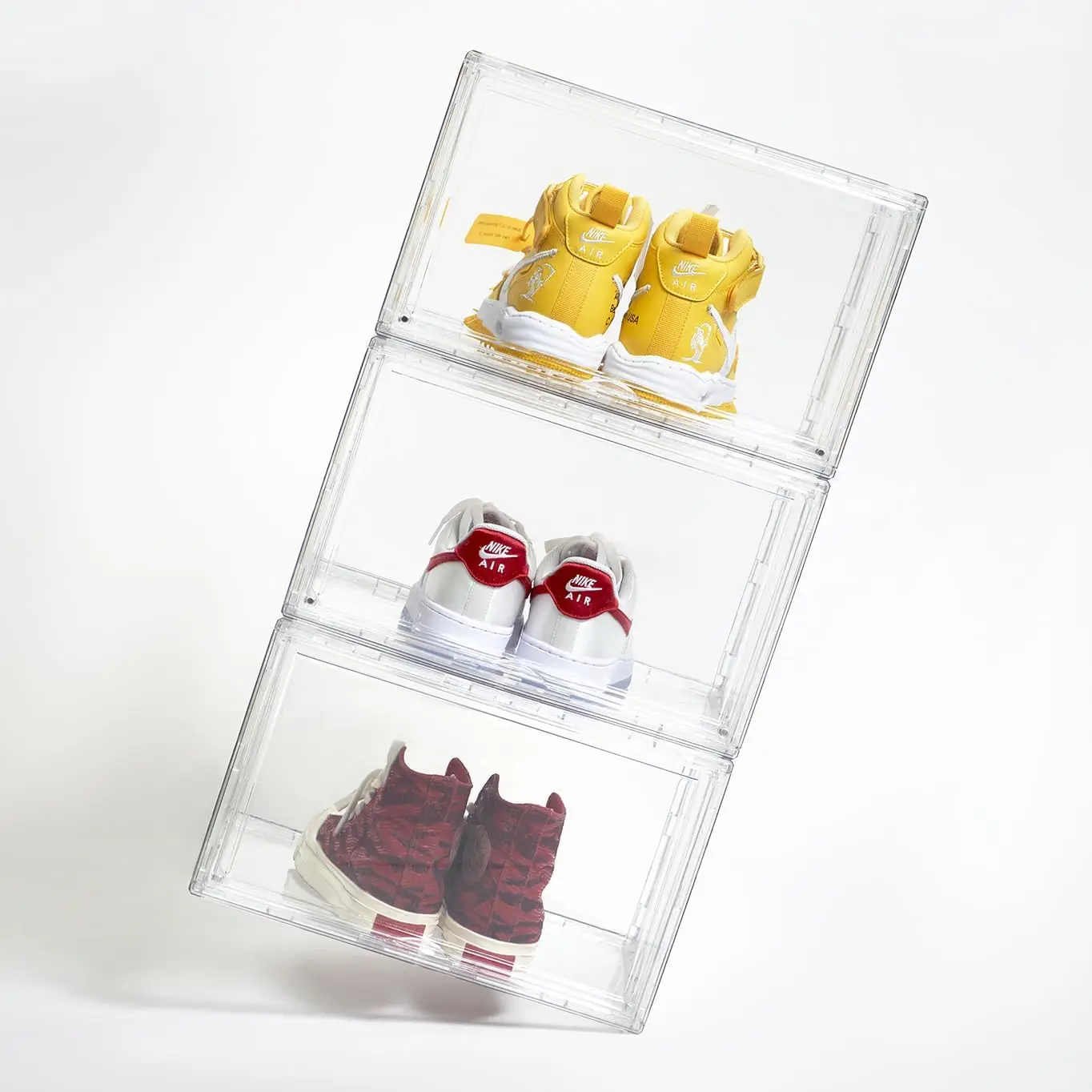 6 Packs Acrylic Clear Shoe Box, Thickened Plastic Front Shoe Storage Organizer With Magnetic Lid,Stackable Display Case Sneaker 4