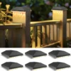2/6 Packs Solar Post Cap Light Fence Outdoor Garden Black Deck Light for 3.5x3.5 4x4 Wooden Vinyl Post Gate patio Solar Cap Lamp 1