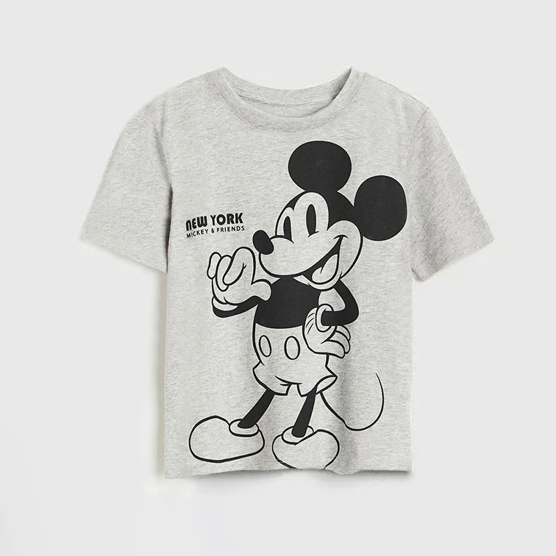 The Little Mermaid Princess Print Tshirt for Girls Summer Kids Boy Cotton Mickey Mouse Tee Minnie Printed Short Sleeve Tops 6