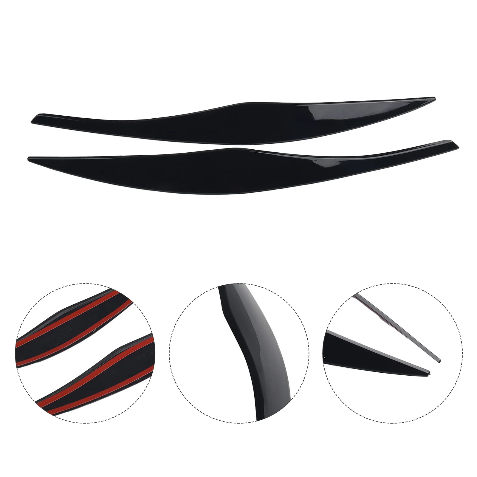 

2Pcs Car Headlight Eyebrows Eyelid Trim For BMW 3 Series E90 E91 2005-2011 Carbon Fiber/Black Headlamp Eyebrows Eyelid Cover