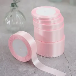 Glitter Gold Satin Ribbon for Crafts and Decorations - 25 Yards, 6mm to 50mm Width (Baby Pink)