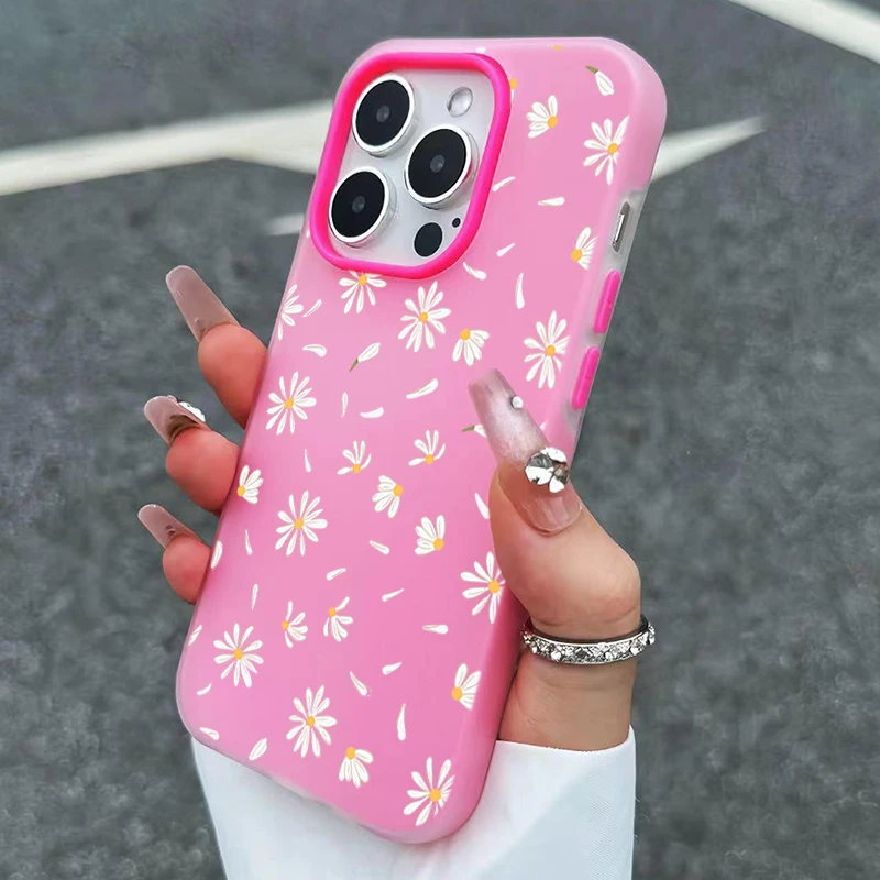 Elegant White Daisy Pattern Phone Case Cover