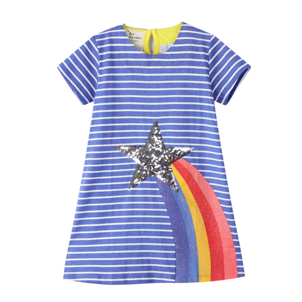 Jumping Meters Girls Party Dresses Fashion Embroidery Fashion Birthday Kids New Year Clothes Children's Summer Frocks Costume