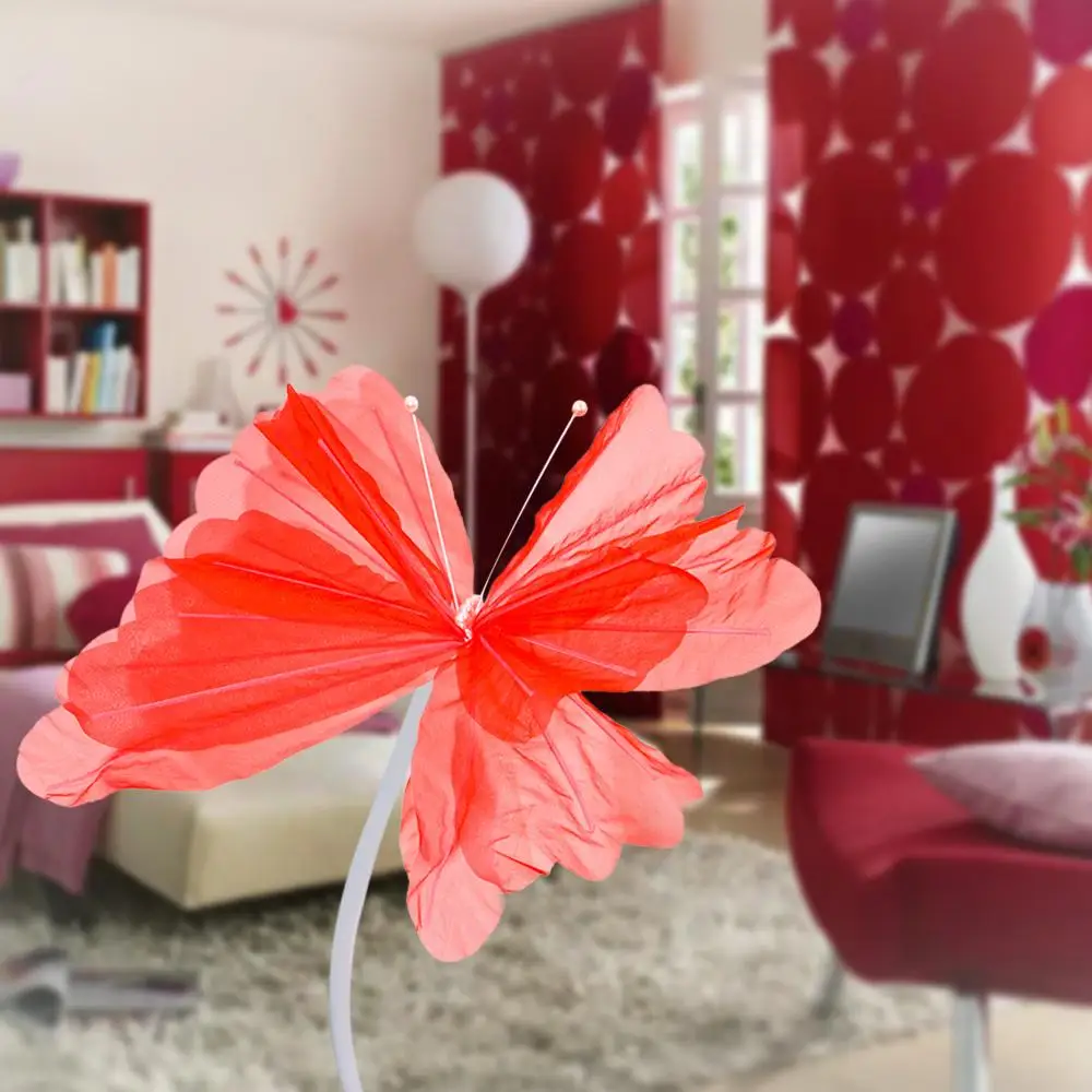 New Silk Artificial Butterfly Flowers Colorful 50cm Flower Head Giant Artificial Flowers Large Butterfly Photography Props