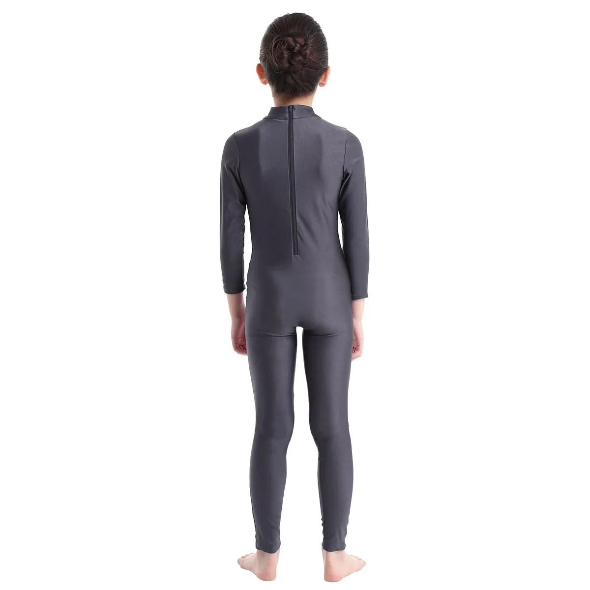 Gymnastik Trikot Für Mädchen Ballett Trikots Dancewear Bodys Lange Ärmeln Reißverschluss Overall Unitard Ballett Tanz Kleidung – Detail 3
