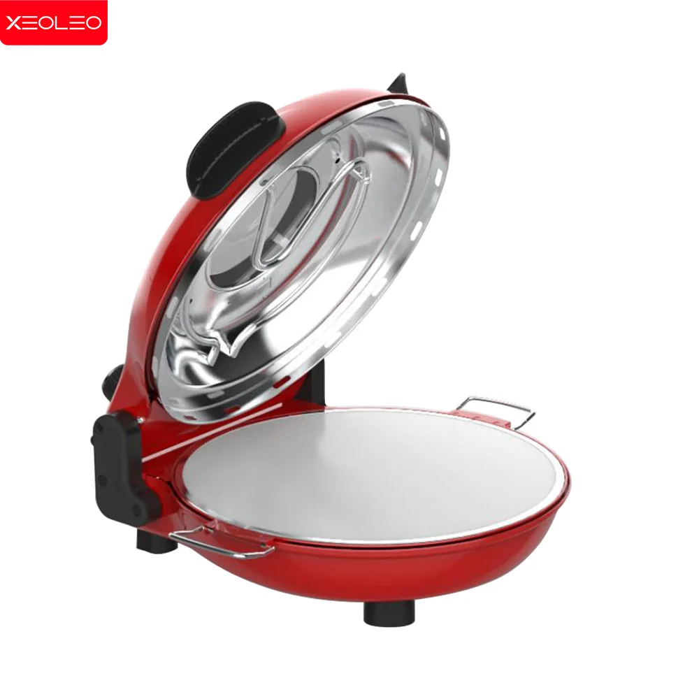 XEOLEO Electric Pizza Oven 1200W Ceramic Stone Plate Baking Pan Pizza Machine 30cm Diameter Frozen Bread Grill