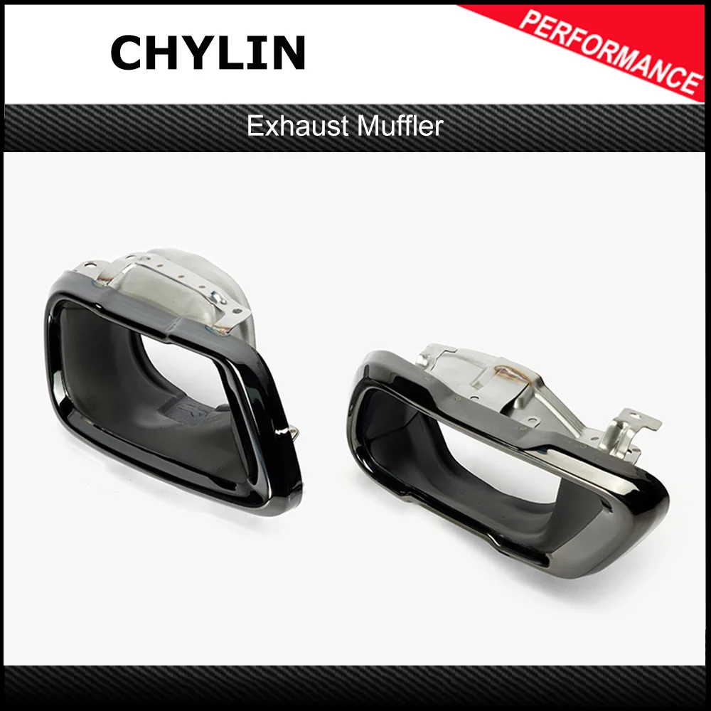 

1 Pair Chrome Black Exhaust Muffler Tips Set End Pipe Trim Fit for BMW X5 G05 M Sport 2019+