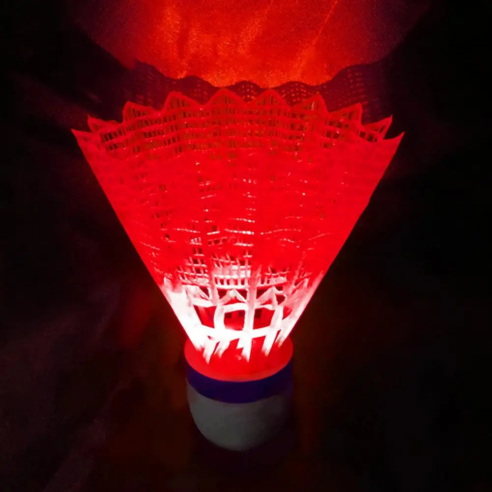 4Pcs/Set Led Badminton Shuttlecock Luminous Windproof Luminous Badminton Ball Flying Head Fluorescent Bright Color Training Ball