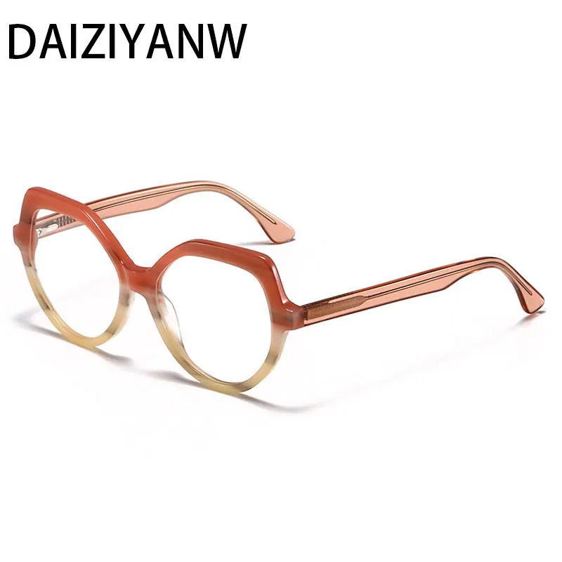 

High Quality Spliced Color Acetate Optical Glasses Frame Irregular Women Glasses Frame Prescription Glasses