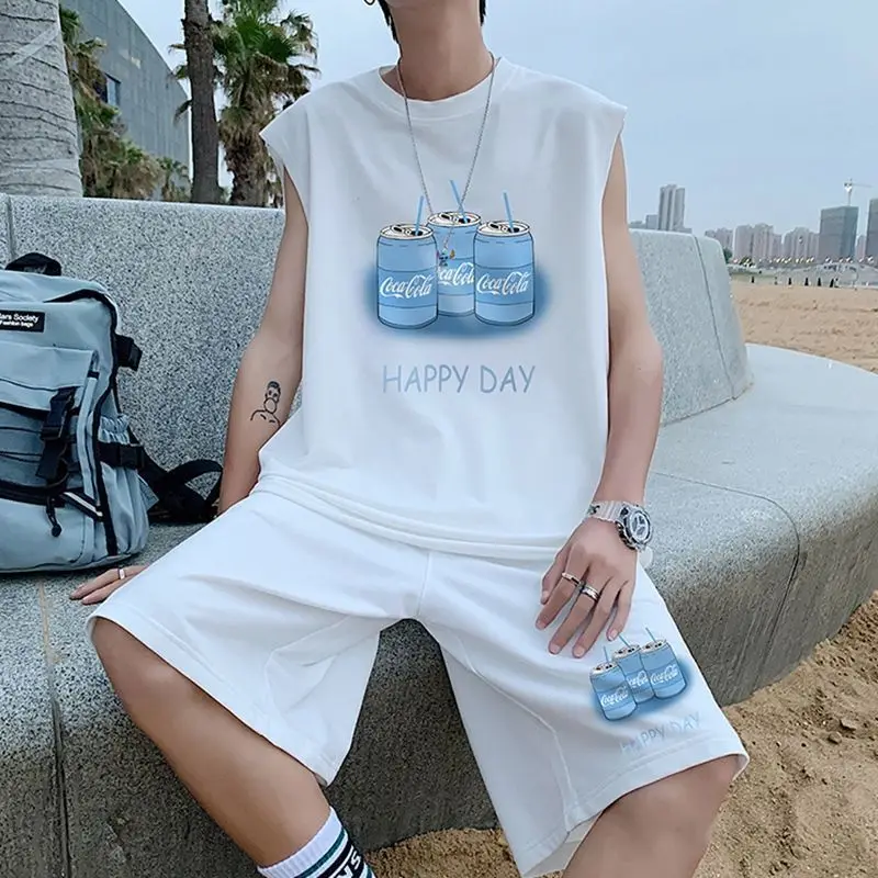 

Summer Trendy Men's Sportswear Set - Loose Vest & Shorts Outfit