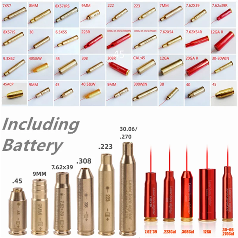 

Красный лазерный прицел, Латунный картридж CAL для прицела, прицел для прицела, 223, 308, 9 мм, 7,62x39, x, калибр 12GA