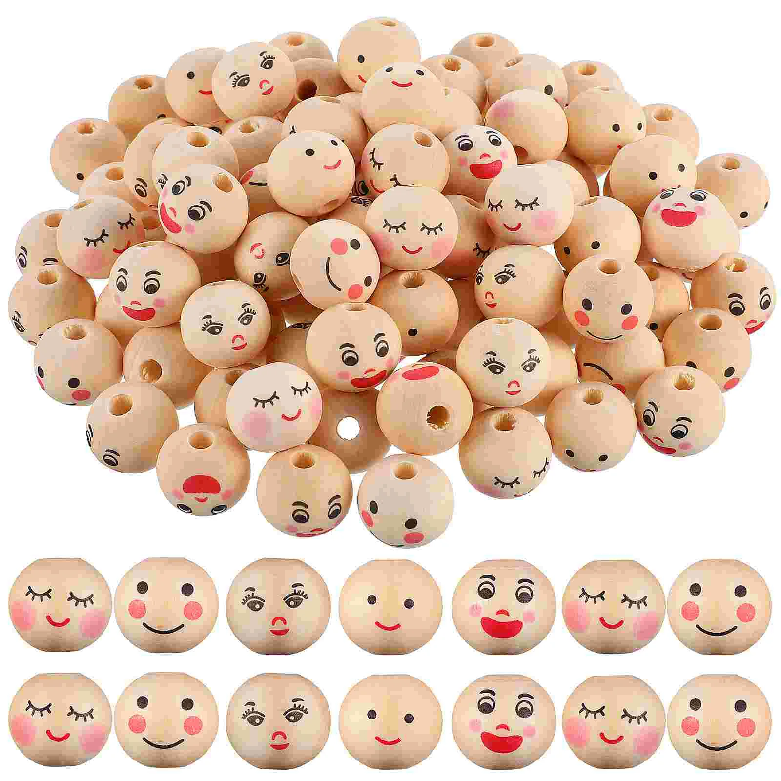 

Natural Wooden Beads 20mm Spacer With Holes Small Loose Beads Round Craft For Bracelets Making Jewlery