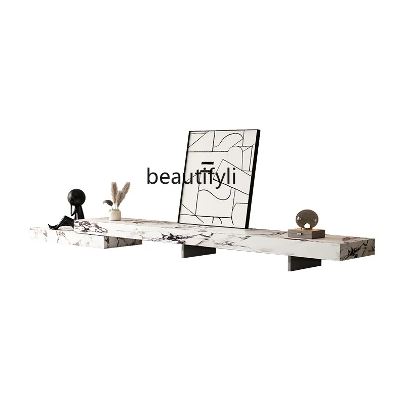 

Stone Plate TV Cabinet and Tea Table Combination Modern Simple Home Small Apartment Italian Minimalist Retractable Floor