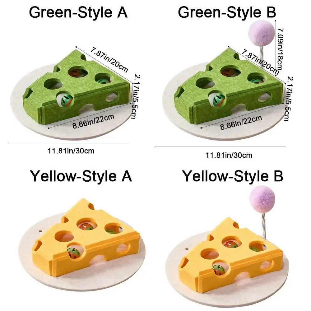 Felt Cat Puzzle Toy Interactive Scratch Resistant Cat Claw Grinding Toys with Ball Hollow Teasing Cat Box - PeticaDeals
