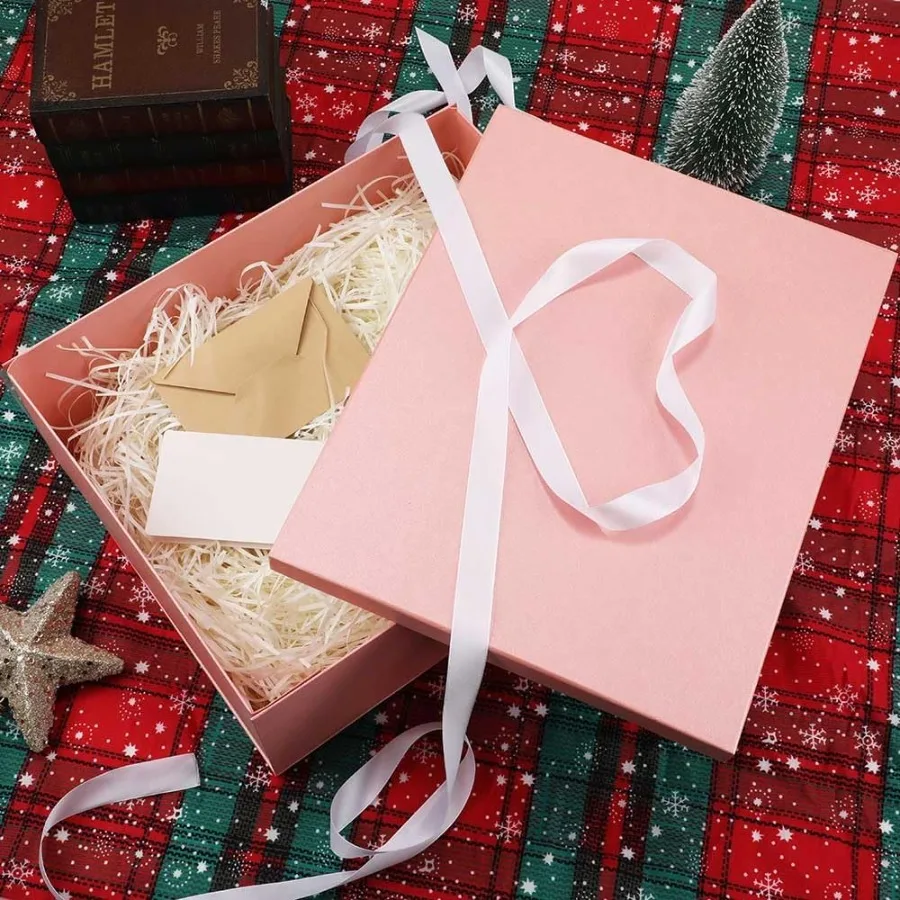 Extra Large Gift Box with Lid 17x13x6 Inches Pink Gift Boxes for Presents Packaging Ideal for Birthdays Valentine's Day Christm