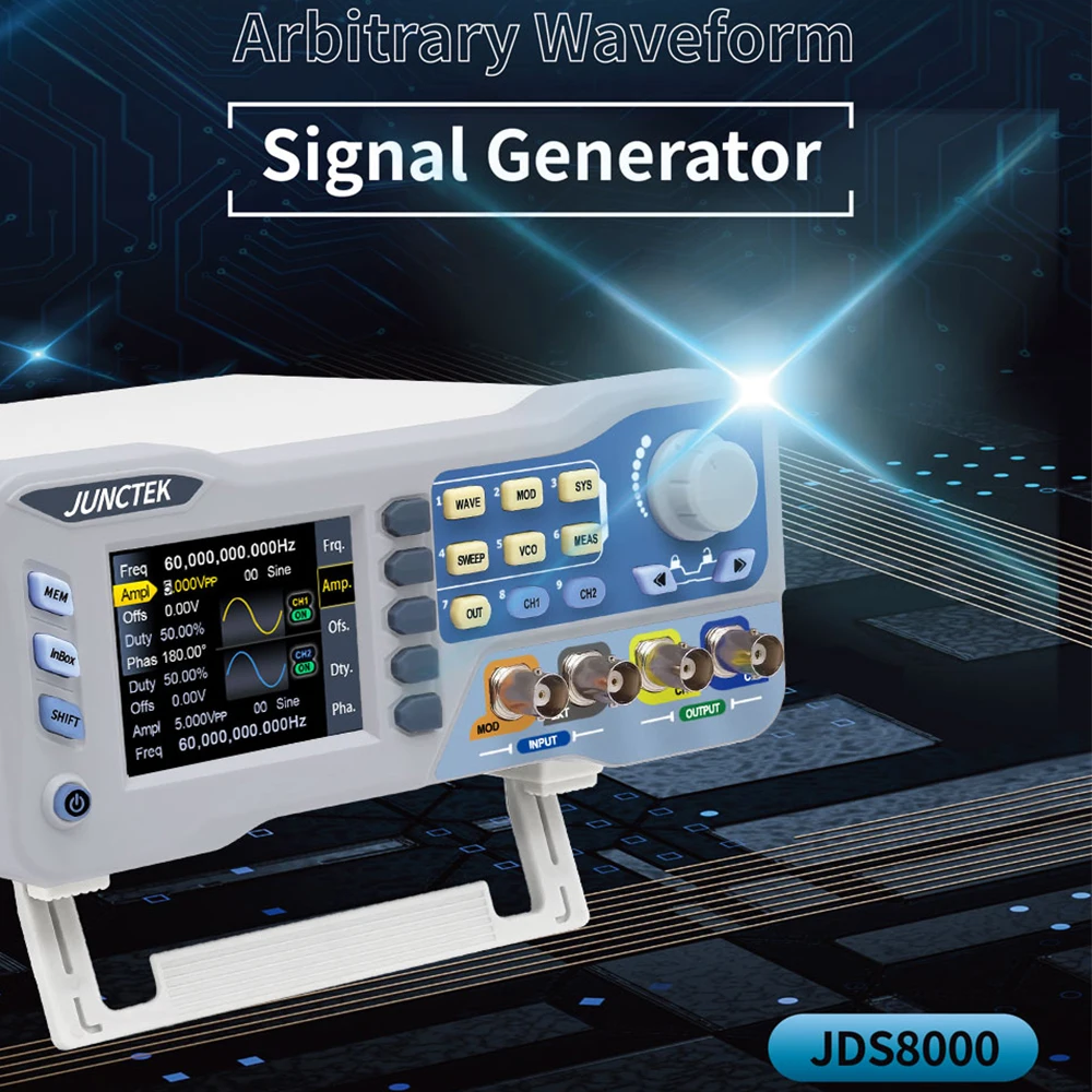 

JDS8060 8080 DDS Function Arbitrary Waveform Generator CNC Dual Channel Signal Source 275MS/s 14bits Frequency Meter 60MHz/80MHz