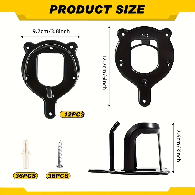 Black Metal Saddle Racks with Hooks, Pipes & Screws - Durable Horse Nail Storage and Neck Hanging Brackets for Bar 4