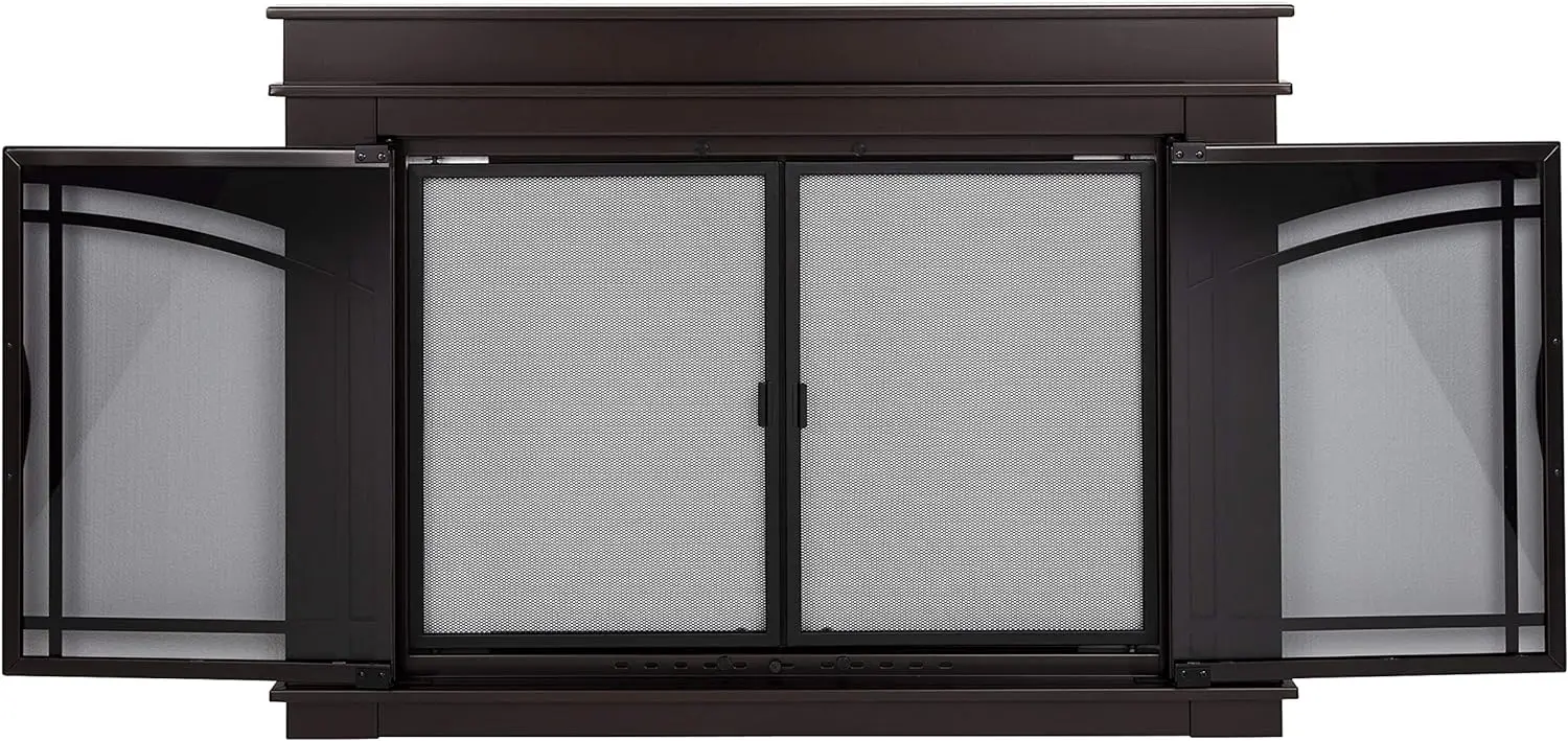 FN-5702 Fenwick Fireplace Glass Door, Oil Rubbed Bronze, Large 3