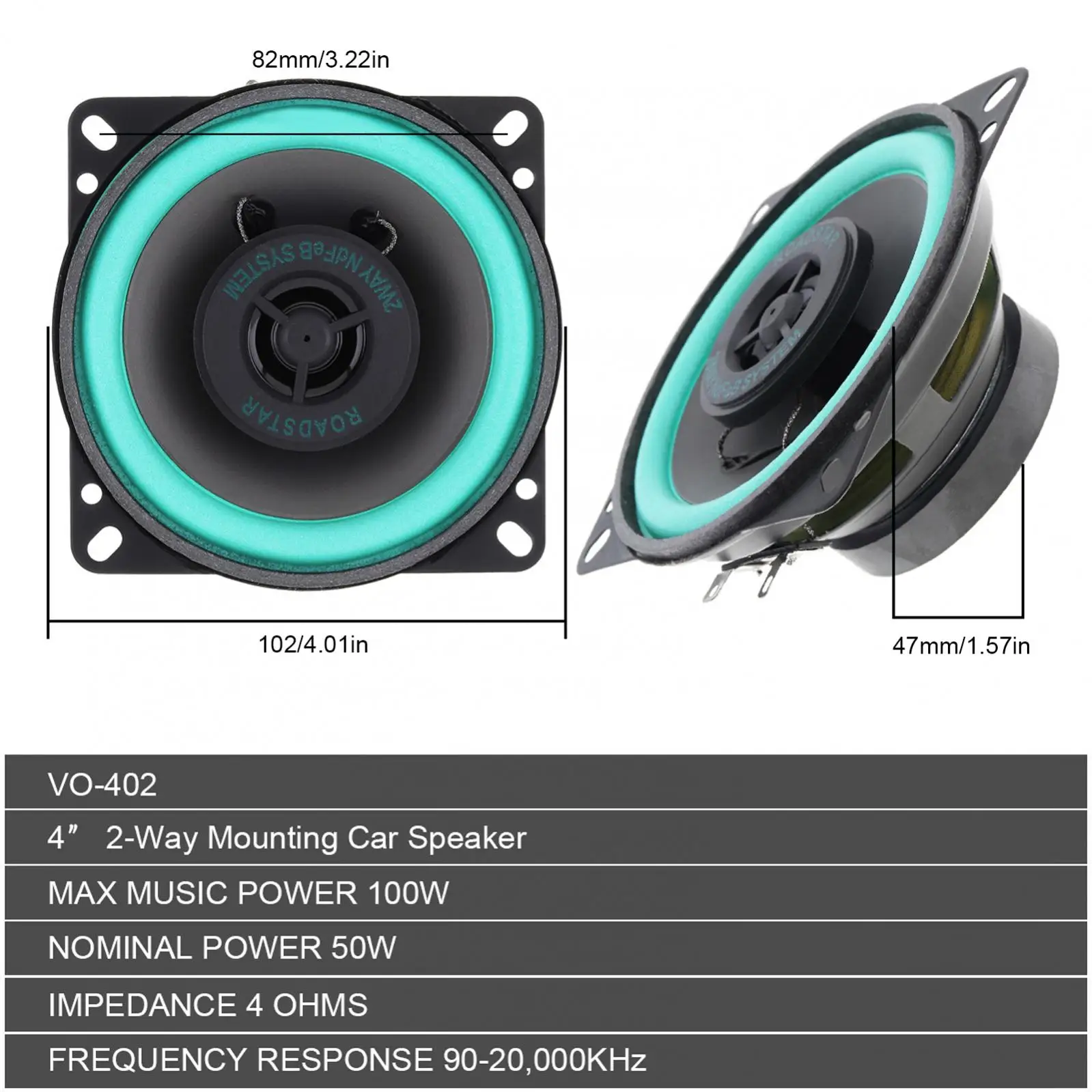 4'' 2-Way Car Audio HiFi Vehicle Door Auto Audio Music Stereo Full Range Frequency Speakers car tweeter speakers car coaxial speakers Parlantes Para Auto 1pc