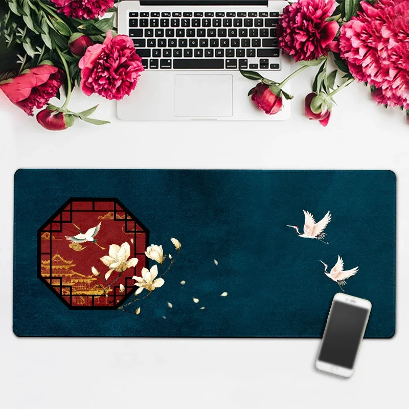 대형 게임용 마우스 패드, 중국 스타일 책상 매트, 미끄럼 방지 고무 마우스 패드, 컴퓨터 홈 오피스 테이블 커버, Au 마우스 패드, 80x30cm