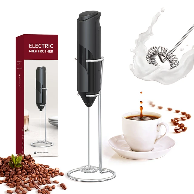 Montalatte elettrico Montalatte elettrico Caffè Mini schiumatore Frullino per le uova Cucina nera Piccola potenza 1