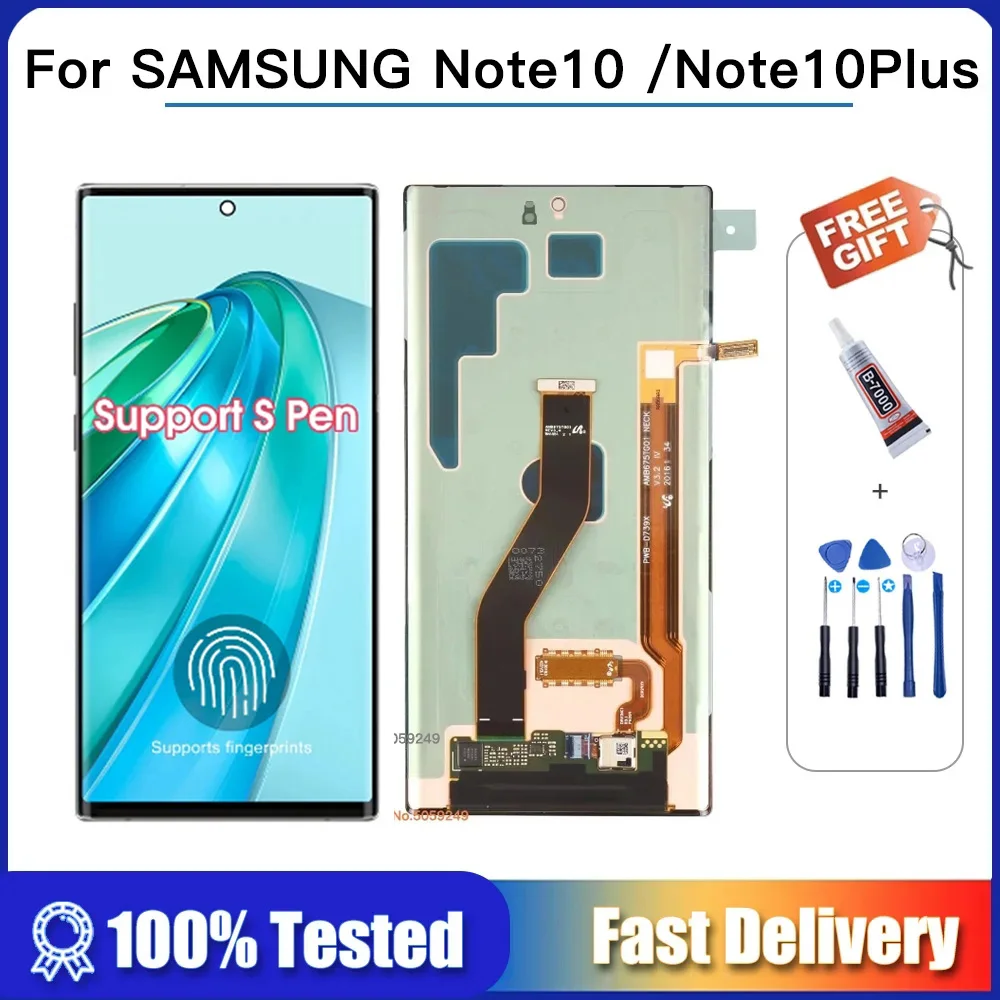 

AMOLED ЖК-дисплей для SAMSUNG Galaxy Note10 N970F N9700 дисплей сенсорный экран для Samsung Note 10 Plus Note 10 + ЖК N975 N975F N9750